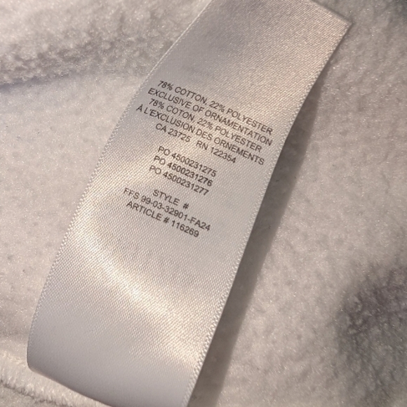 ARITZIA WOMEN'S WHITE COZY FLEECE MEGA ZIP HOODIE SIZE L - Picture 13 of 13